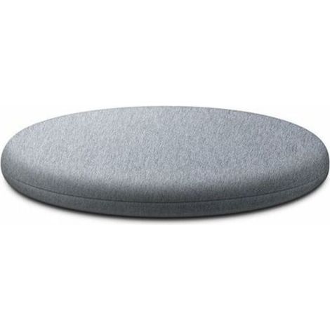Round washable memory foam cushion – Soft and breathable knitted fabric – 30 cm light grey for bedroom