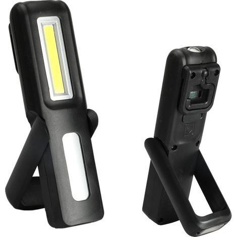 Lampe Mecanicien LED Rechargeable Lampe de Travail COB Portable Rechargeable USB Lampe Torche à LED avec Aimant Noir (1/5)