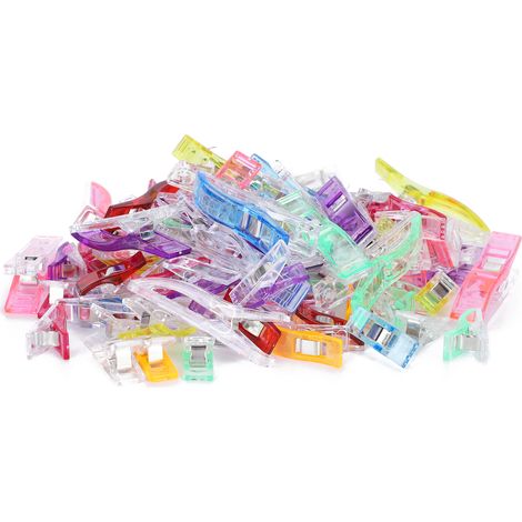 100 farbenfrohe Quiltclips aus Kunststoff zum Nähen und Stricken von Stoffen (1/5)