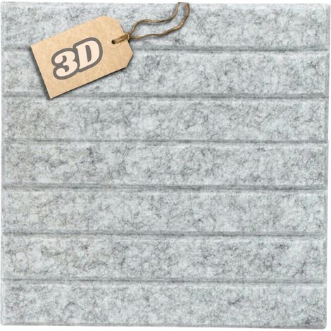 Filz-Wandpaneele, 3D-quadratische Kopfstütze, selbstklebend, akustisch weich, neues Design, graue Farbe HB 04 (1/5)