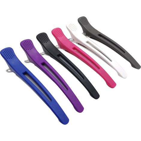 Pince À Cheveux Bec De Canard - Bordure En Silicone - Pour Coiffage Humide Ou Sec - Lot De 1 (1/5)