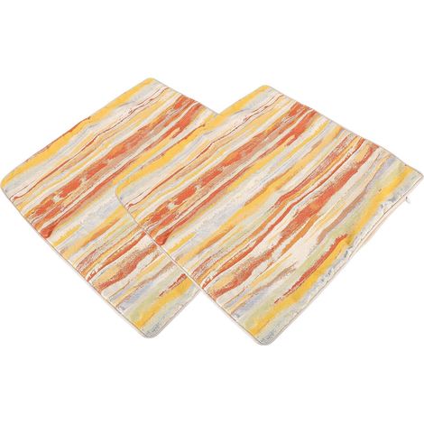 Lot de 2 Housses de Coussin Douces à Rayures Style Bohème, Taie d'oreiller Décorative de Ferme, Idéale pour canapé, Chambre à Coucher et Housse de Coussin (50,8x50,8cm / 20x20 Pouces) (1/5)