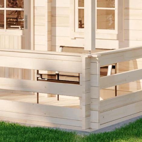Alpholz Garten-und Freizeithaus Lillehammer ISO Blockhaus aus Holz, Holzhaus mit 70 mm Wandstärke inklusive Terrasse inklusive Schlafboden, Blockbohlenhaus mit Montagematerial (1/5)