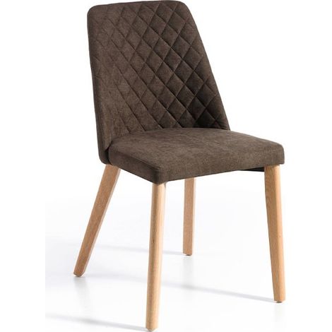 MOMMA HOME Set de 2 Sillas - Modelo Salem - Color Marron/Roble - Material Tela/Roble (1/5)