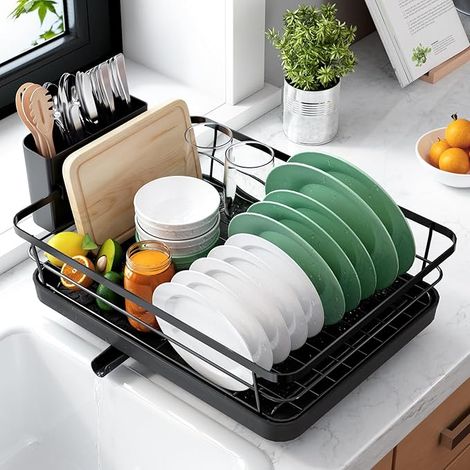 Compact Dish Drainer Rack Cutlery Holder 39.3 x 12 x 5 cm (1/5)