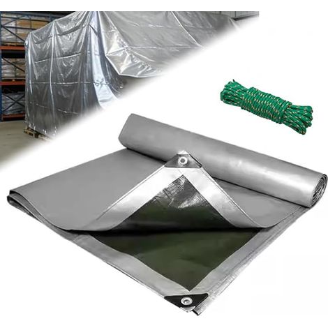 Bâche de Protection 3x3m, 200g/m² imperméable avec œillets, Toile Polyvalente résistante UV pour Meubles Jardin, Bois, Piscine, Trampoline, Auto (1/5)