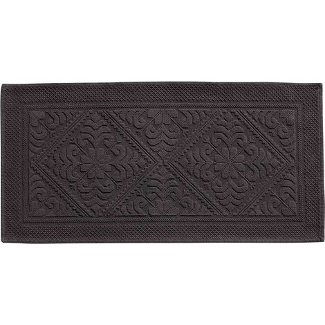 VIVARAISE - Tapis de bain Vivaraise Enzo en coton 100 % - Marron Ébène (54 x 110 cm) (1/3)