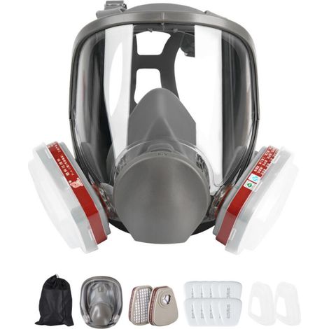Masque Respiratoire Intégral Avec Filtres, Masque Anti-Poussière En Aérosol De Peinture Réutilisable, Idéal Pour Polissage,Soudure,Graffiti,La Peinture En Aérosol (1/5)