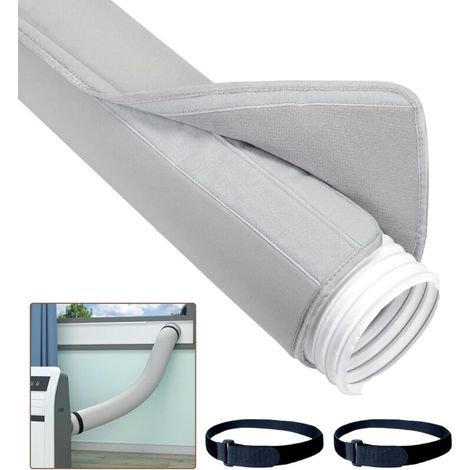 Housse de protection pour tuyau de climatiseur portable, housse isolante pour tuyau de climatiseur, type universel, housse pour tuyau d'échappement 150 x 53 cm (1/5)