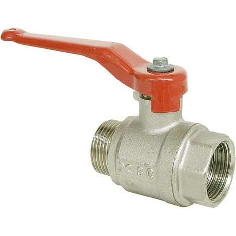 Vanne a boisseau spherique pass integral, filetfemelle/mâle PN 40 11/4" Laiton nickele (1/2)