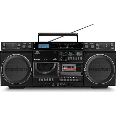 Ghetto Blaster - MEDION - Vintage - DAB+ - CD/Kassette/USB/MP3 - 2x10W RMS - Schwarz