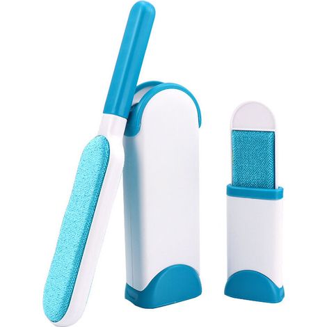 Spazzola anti-pelo per animali domestici - Spazzola magica riutilizzabile per la rimozione dei peli di animali domestici con funzione autopulente per rimuovere i peli di cane e gatto (blu) (1/4)
