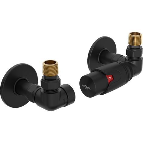 Mexen G00 conjunto termostático axial con cubremuros R, negro - W903-900-904-70 (1/3)