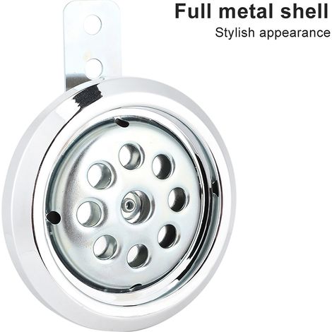 Extrem leistungsstarkes 85-mm-Universalhorn, wasserdicht, 12 V, 105 dB, Motorradhorn mit Chrom-Wabenbeschichtung. (1/2)