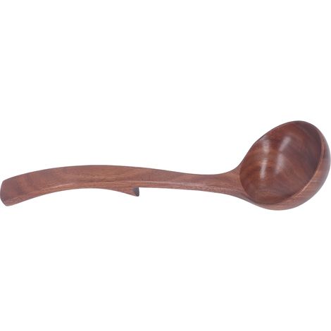 Cuillère à potage en bois massif écologique, louche de service pour cuisine maison hôtel, accessoires ustensiles, type 2 (1/5)