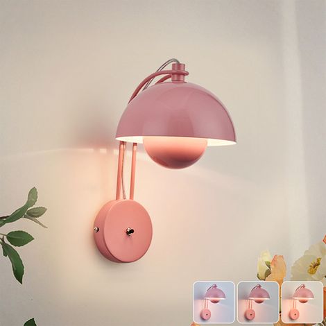 Applique murale, Lampe de chevet LED, Applique en forme de bourgeon, Applique pour miroir de salle de bain, 3 températures de couleur, Rose (1/5)