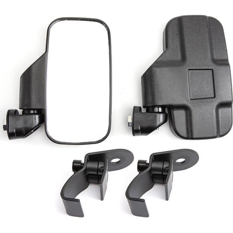 Un par de espejos retrovisores laterales negros universales para UTV y ATV, 100190 mm (1/4)