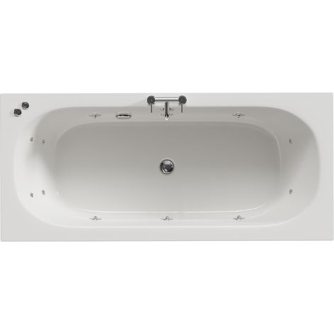 Wholesale Domestic Metropole 1800mm x 800mm 12 Jet Chrome V-Tec Double Ended Whirlpool Bath (1/5)