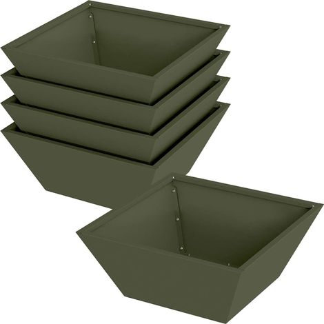 Maison Exclusive - Vaso da giardino 5 pcs Verde oliva 40 x 40 x 15 cm