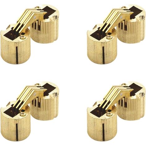 Bisagra, bisagra invisible de latón de 10 mm, bisagra oculta de cobre puro para caja de joyería, caja de regalo, encimeras (4 unidades/paquete) (1/5)
