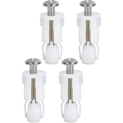 Lot de 4 raccords et fixations de siège de toilette, vis de couvercle de toilette, kit de pièces de rechange universelles pour abattant de toilettes, kit de pièces de rechange pour couvercles de