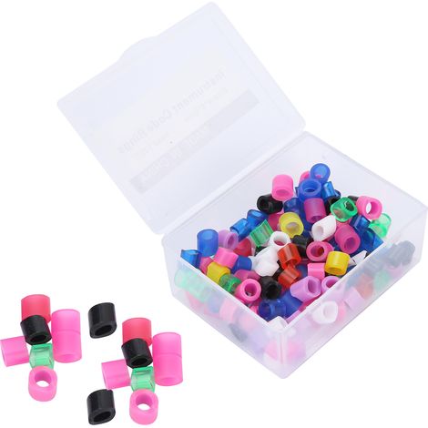 100 anneaux de code couleur dentaire en silicone non toxique, accessoires dentaires (couleurs assorties) - 100 pièces (1/5)
