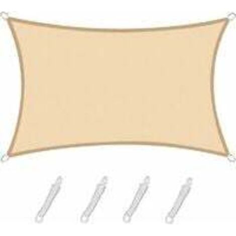 royaluxe-Voile d'ombrage Voile d'ombrage Rectangulaire Carré 2.5x3m Color Sable,Toile Imperméable Une Protection des Rayons UV à 95%, pour en Plein air, Jardin & terrasse, Piscine (1/5)