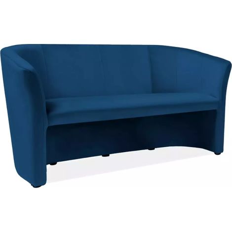 Canapé cabriolet SITTON 3 places velours bleu design