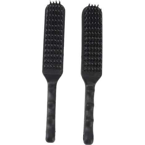 Brosse métallique en acier et plastique, 25 cm de long, manche courbé, brosse de nettoyage multi-usages