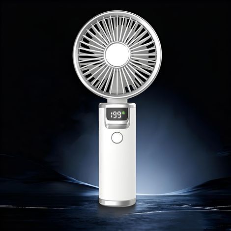 Ventilateur éolien à grande vitesse portable rechargeable, petit ventilateur portable extérieur, avec affichage de puissance et d'engrenage, appuyez longtemps sur l'interrupteur pour l'éteindre. (1/5)
