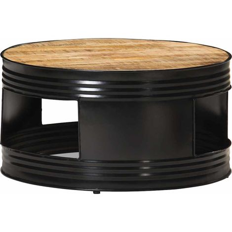 Maison Exclusive - Table basse Noir 68x68x36 cm Bois massif de manguier brut (1/5)