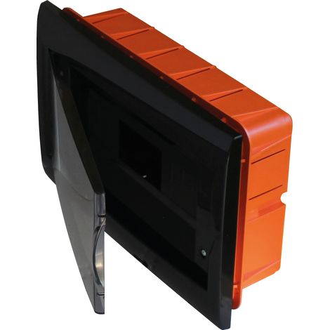 Tableau d'encastrement 12 modules avec cadre noir et porte fumée 315x215x80mm IP40 FAEG - FG14712