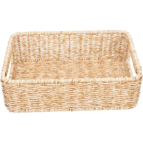 Panier de rangement en imitation rotin, compatible avec bureau à la maison (1/5)