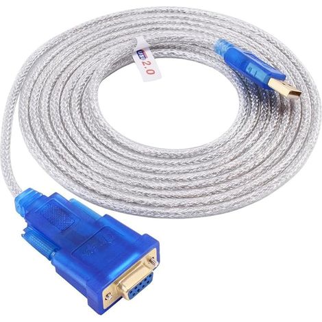 Adaptateur USB vers série 3 m RS232 vers USB - Câble adaptateur USB vers RS232 DB9 femelle - Adaptateur série USB pour port COM - Compatible avec Windows 11 10 8 7 Mac Linux, Plug & Play