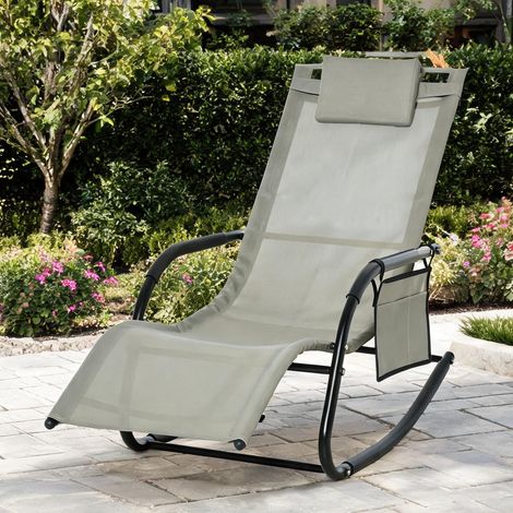 Fauteuil à bascule en metall atmungsaktives Mesh 150 x 62 x 88 cm (1/5)
