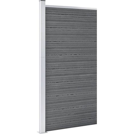Panneau de clôture de Jardin,design simple WPC 95x186 cm Gris -26703 (1/5)