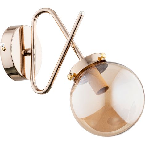 Applique glamour dorée boule verre ambre E14 10W RITO (1/3)