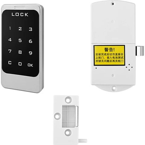 (Argent) Clavier tactile, tiroir de casier électrique à combinaison, verrouillage automatique à moteur (1/5)