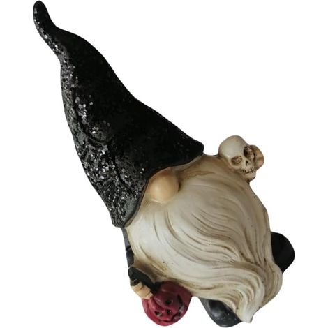 Kunstharz Gartenzwergfigur ohne Gesicht als Halloween