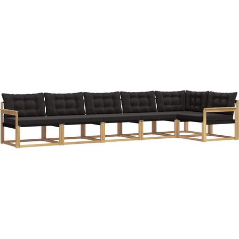 Set di divani da esterno 6 pz Bianco e Nero vidaXL (1/5)