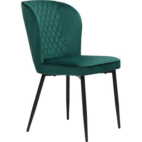 Conjunto de comedor moderno con mesa de 140 x 80 x 75 cm y 4 sillas de terciopelo verde (1/5)