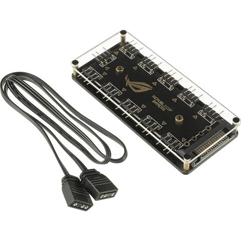 5V 3 pin RGB LED Splitter Hub,10 Hub Splitter Adaptateur de câble d'extension d'alimentation, utilisé pour étendre l'interface ARGB de la carte mère (1/5)