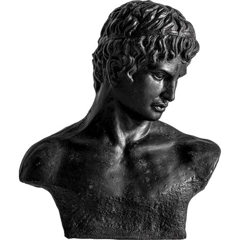 Sculpture visage masculin élégante Vical - Noir charbon satiné (1/2)