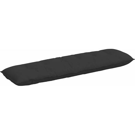 Cuscino per Schiena Nero 180 x 50 cm Tessuto in Microfibra vidaXL