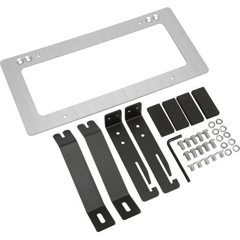 Plaque d'immatriculation avant pour Tesla Model Y 2017-2022, support de montage en alliage d'aluminium argenté, cadre de plaque de voiture, fixations de rechange, accessoire extérieur robuste (1/5)