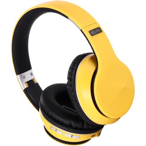 Casque Audio Circum-aural sans Fil Pliable Technologie sans Fil 5.0 Jaune Abs, 40mm, Double Connexion, Arceau Réglable, pour Tablettes et Mobiles, Autonomie 250 Mah (1/5)