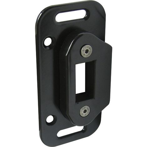 Portac – Gâche inox réversible pour serrure à encastrer – Butée intégrée – Finition blanche RAL 9010 – Compatible portail battant