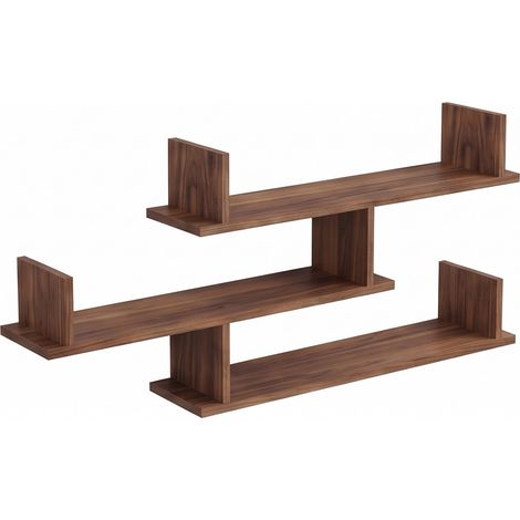 Selsey Kassi - Estantería de pared con 3 estantes - 119 cm - efecto roble (1/5)