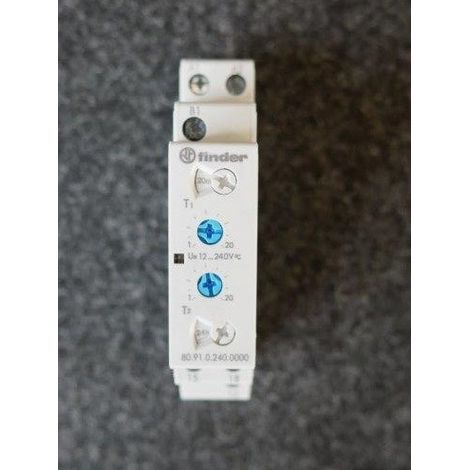 FINDER 809102400000PAS RELAIS TEMPORISÉ MODULAIRE CLIGNOTANT ASYMÉTRIQUE 1RT 16 A DE 12 À 240 VAC/DC 0,1 S À 24 H (1/2)