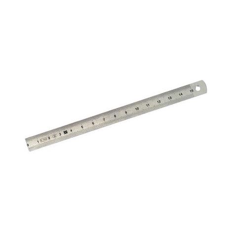 Mob Outillage – Règle inox flexible 200 mm – Graduée 2 faces – Surface satinée mate anti-reflet – Trou de suspension – 6285200001
